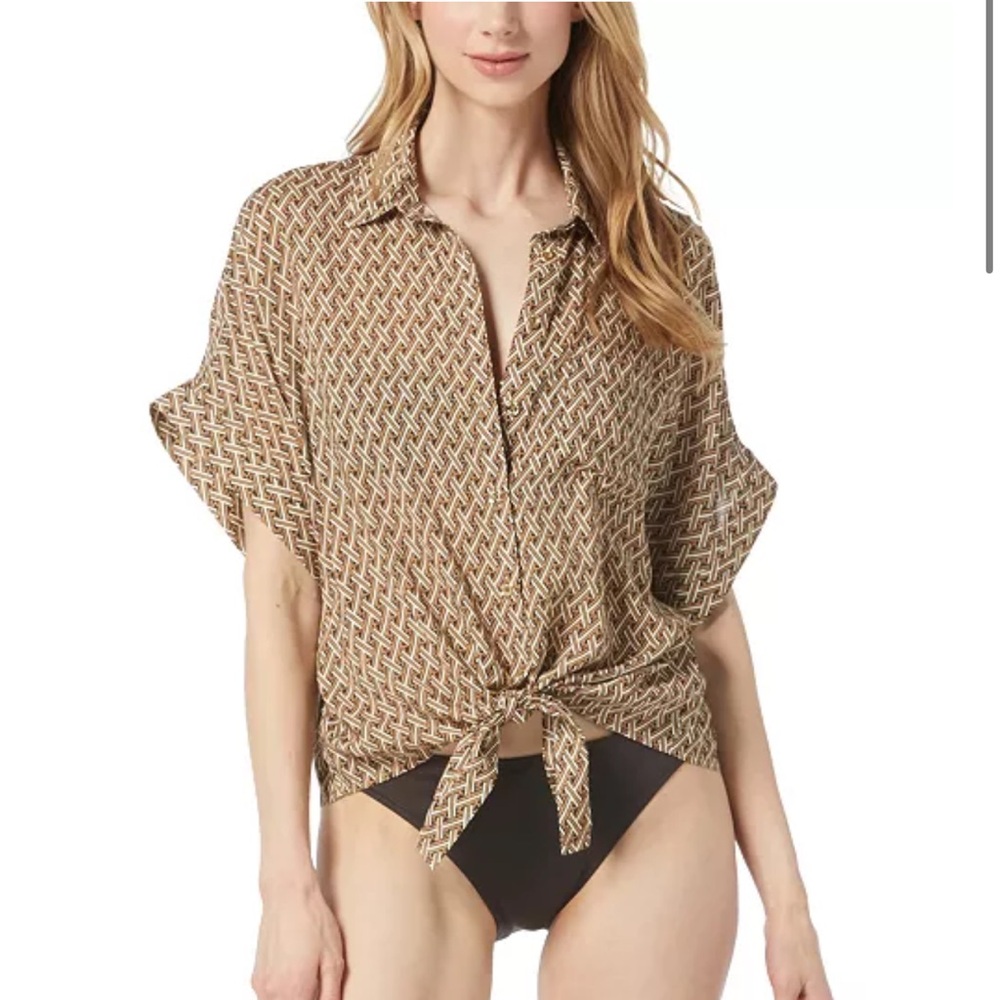 MICHAEL Michael Kors
Women's Camp Shirt Swim Cover-Up